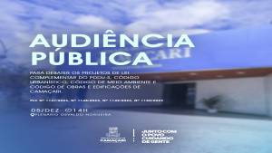 Câmara realizará Audiência Pública sobre PDDU e Códigos Municipais na terça (05/12)