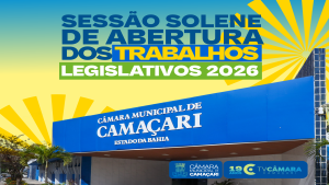Câmara realiza Sessão Solene de Abertura dos Trabalhos Legislativos de 2026 na terça-feira (24)