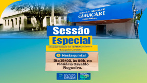 Sessão Especial em comemoração aos 78 anos da Câmara de Camaçari acontece na quinta-feira (19)